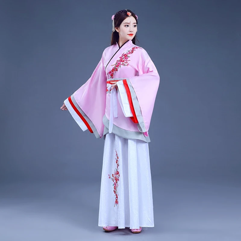 Новинка 2019 года красный hanfu для женщин Китайский традиционный костюм национальный моложе стиль Костюмы вентилятор yangko этап одежда для