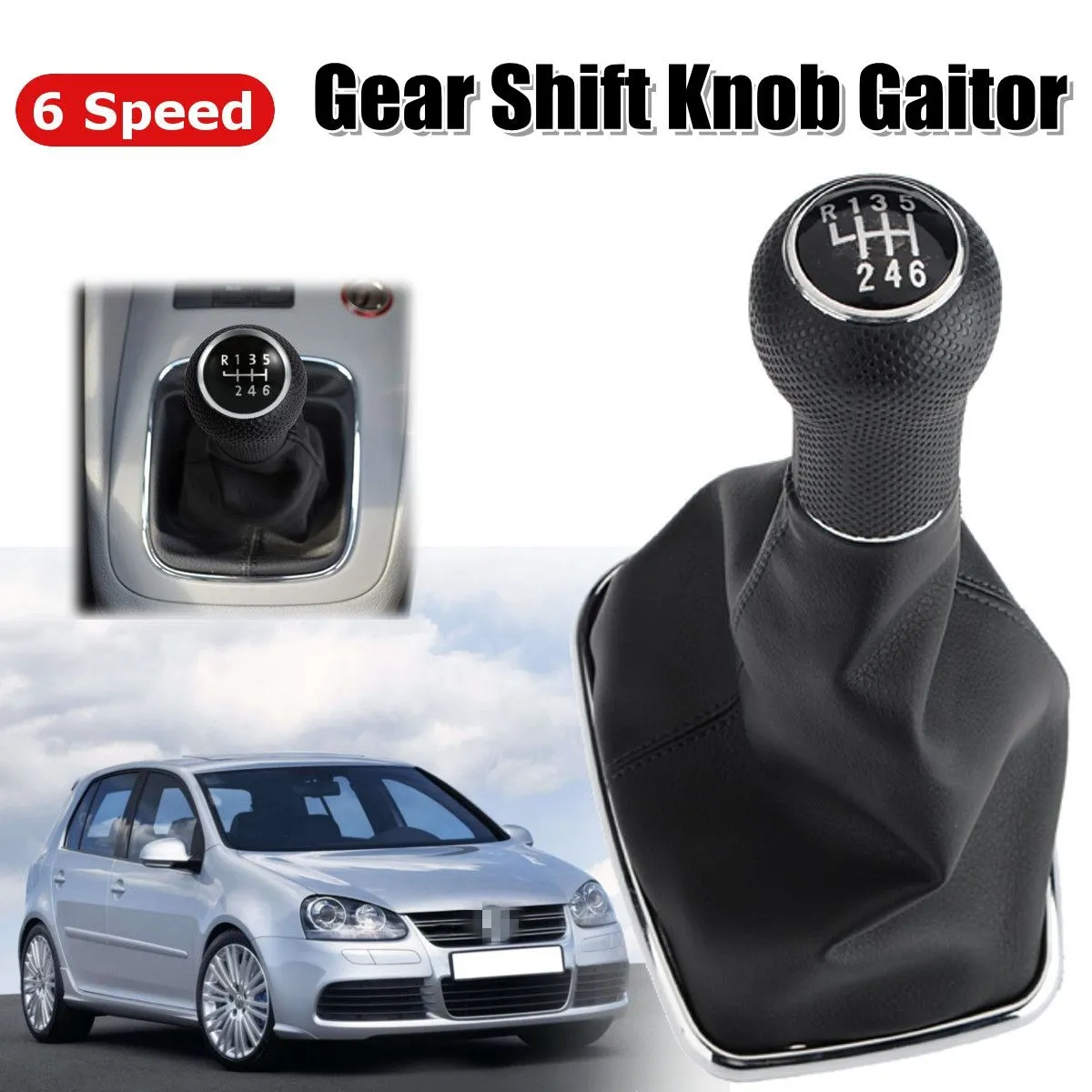 

6 SPEED GEAR SHIFT KNOB GAITOR BOOT for VW Golf GTi 1999-2005 for Bora Jetta MK4 1999-2004