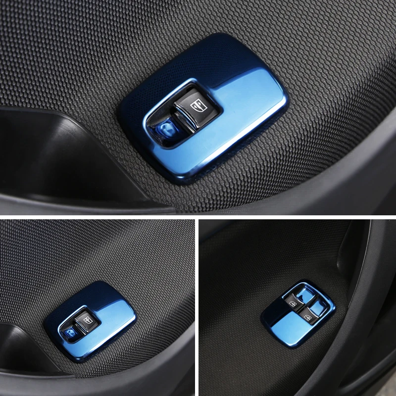 

Car interior modified window lift button stainless steel decorative panel accessories for new smart 453 2 pieces / set