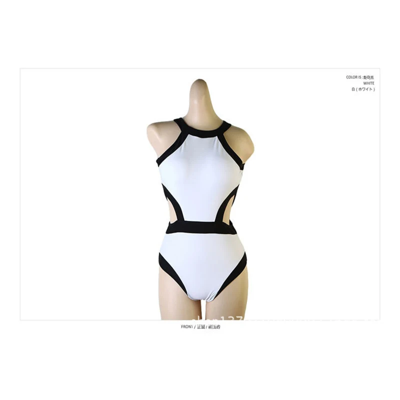 Женский слитный купальник с высоким воротником и открытой спиной|swimwear black|swimwear