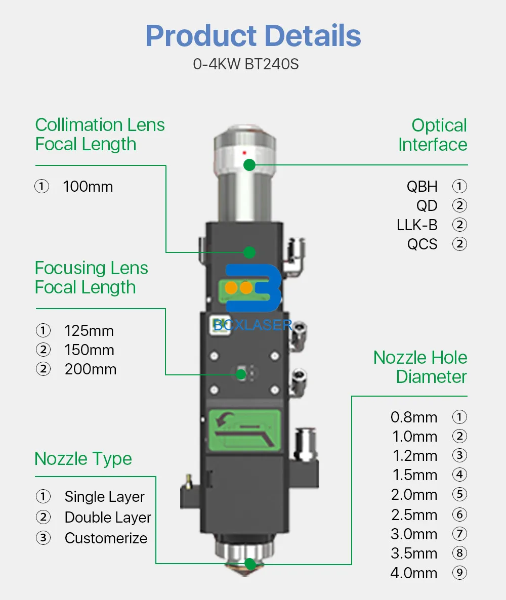 Bt240 raytool Лазерная режущая головка для 1000 Вт волоконной лазерной резки