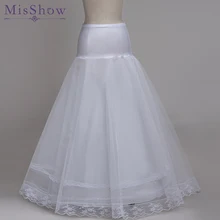 100% High Quality A Line 1 hoop Tulle Wedding Bridal Petticoat Underskirt Crinolines for Wedding Dress Free Size Crinoline 2019