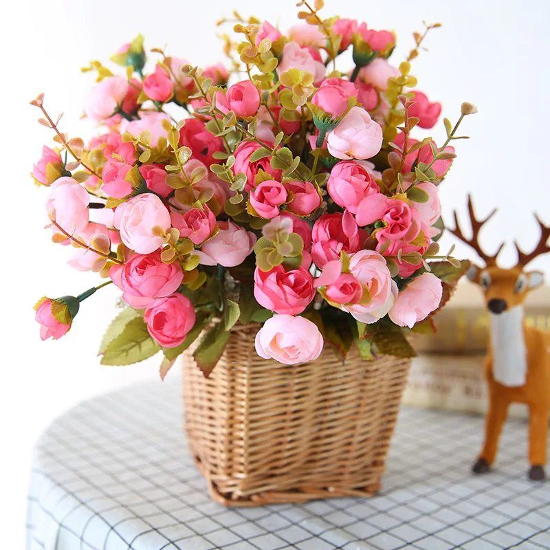 247 10 De Réductionluyue Soie Romantique Fleur Artificielle Petite Pivoine Mariée Bouquet Fleur Mariage Décor Rose Couronne Maison Jardin Table