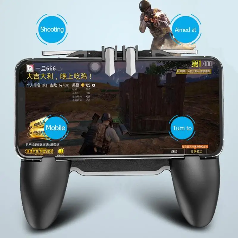  K20 Gamepad Joystick L1 R1 Mobile Game Trigger Controller Tools for PUBG w/Cooler Fan iPhone Androi