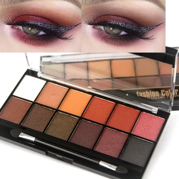 

ZD Brand Eye Makeup 12 Colors Matte Shimmer Eyeshadow Palette Natural Shades With Brush Smoky Pressed Powder Eye Shadow F2095