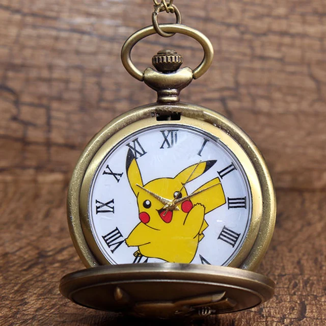 Japan Anime Pokemon Pocket Watch Necklace Vintage Kawaii Pikachu Quartz Chain Wa Japan Anime Pokemon Pocket Watch Necklace Vintage Kawaii Pikachu Quartz Chain Wa