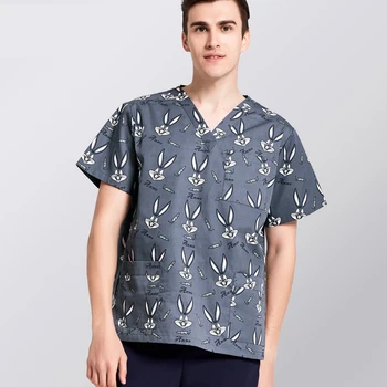 

2018 Printing Medical Scrub Sets Unisex Doctors Nurses Uniforms Surgical Clothing Beauty Salon Gowns Hospital Workwear Overalls