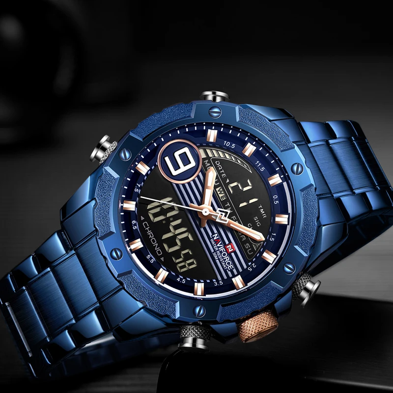 Часы наручные NAVIFORCE Мужские Аналоговые брендовые Роскошные спортивные модные