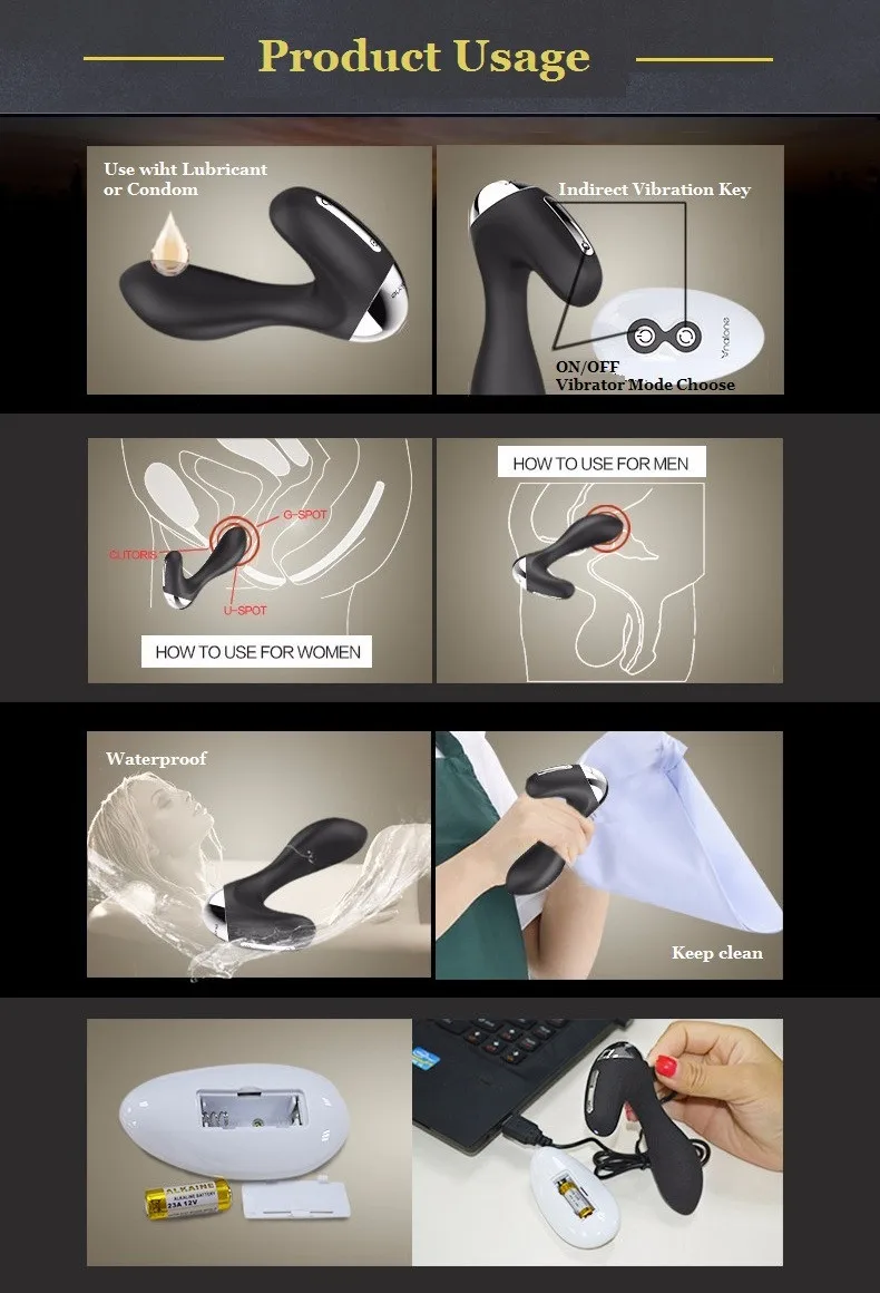 Nalone-XY Silicone/ Metal Butt Plug Wireless Remote Control Vibrator Anal Plug Sex Toys for Men Gay Male Postate Massager 13