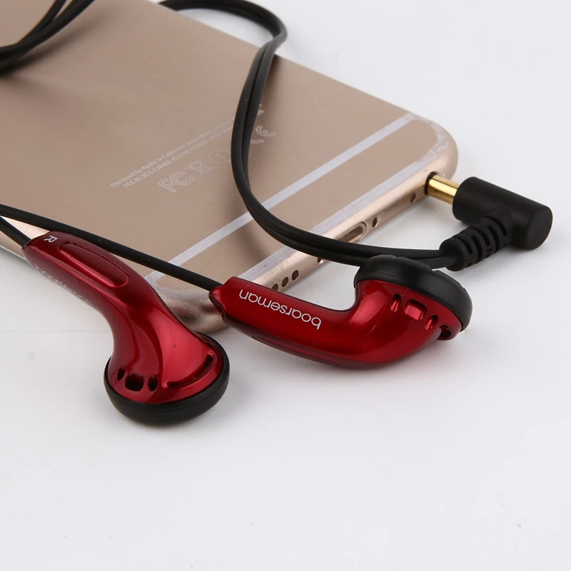 Boarseman K25 In-ear Earphone Hifi Music Headset Flat Head Noise Cancelling EarBuds 3.5mm Bass Stereo for phone auriculares