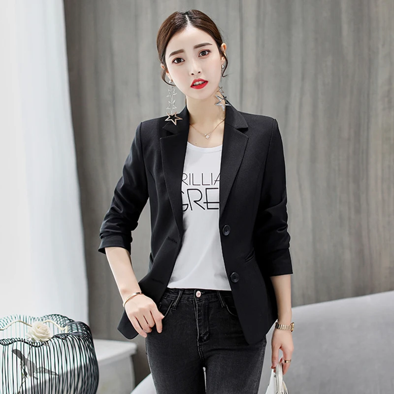 

Fashion Women Blazer Feminino Formal Jackets And Coats Comfortable Ladies Blazer Office Work Notched Coat abrigo mujer