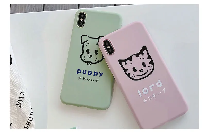 Dog Cat TPU Case For iPhone 8 8plus 7 7 Plus Phone Case Cute Silicone For iphone 6 s 6s Plus X XR XS Max Cases Cover Coque Bag (14)