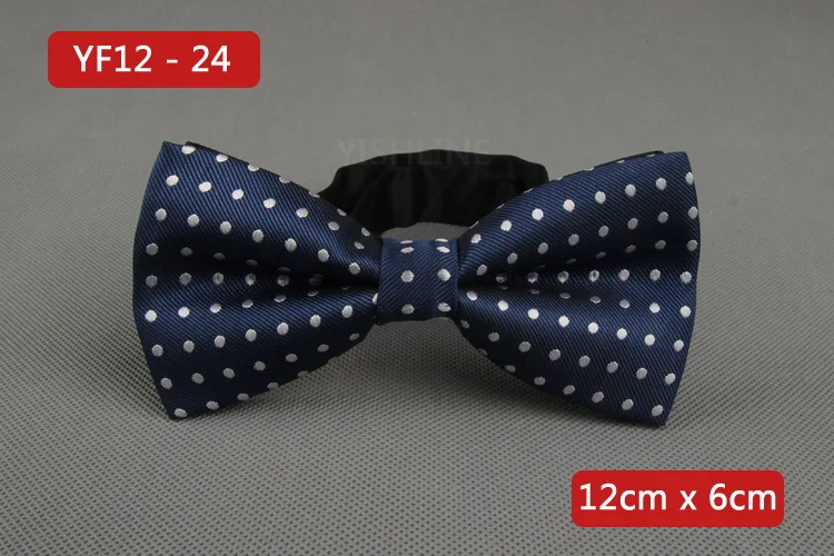 YISHLINE NEW Men's Bow Tie Gold Paisley Bowtie Business Wedding Bowknot Dot Blue And Black Bow Ties For Groom Party Accessories - Цвет: YF12-24
