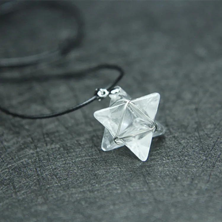 1 шт натуральный кристалл Меркаба звезда кулон для женщин украшения|crystal star