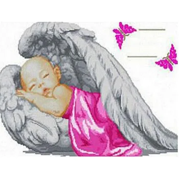 

5D DIY Diamond Embroidery Diamond Sleeping Angel Baby Wings Diamond Painting Rhinestone Cross Stitch Decoration