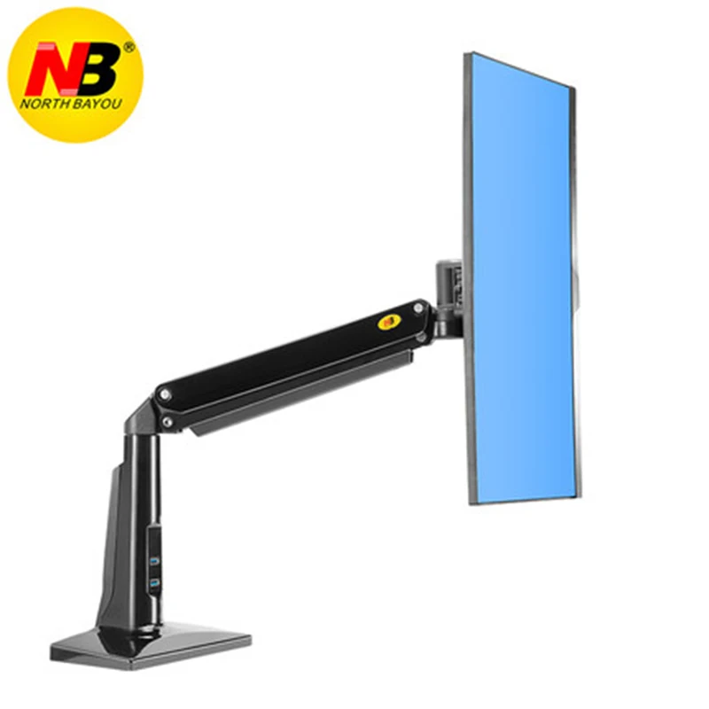 

New NB F37 Aluminum Full Motion 24-37 inch Monitor Holder Gas Spring Long Arm Desktop Monitor Mount Support with USB3.0