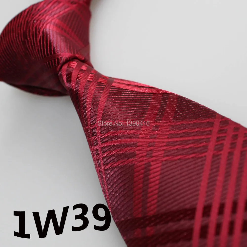 2018 Latest Style Ties For Mens Burgundy/Dark Red Grid Striped Design