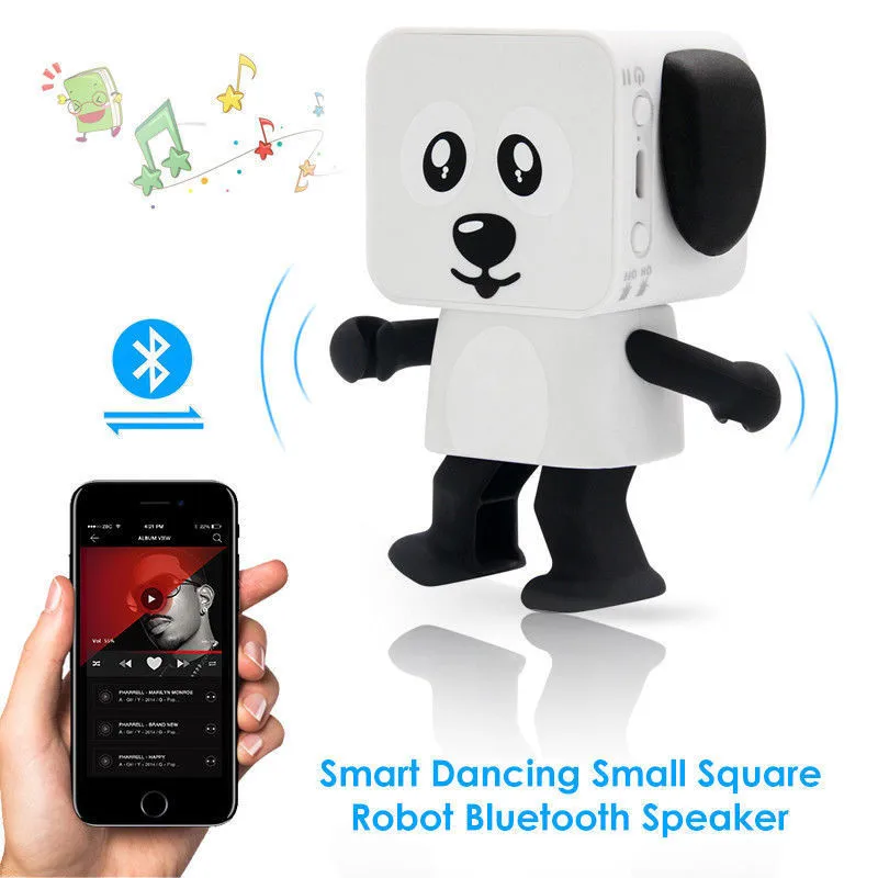 

Hot Sale Wireless smart dancing small square robot bluetooth speaker Portable Stereo Super Bass Cartoon Sound Subwoofer Speaker