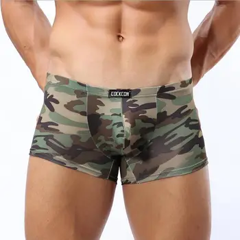 

COCKCON Gay Mens comfortable breathable men's underwear Camouflage U convex boxers Shorts Underwear