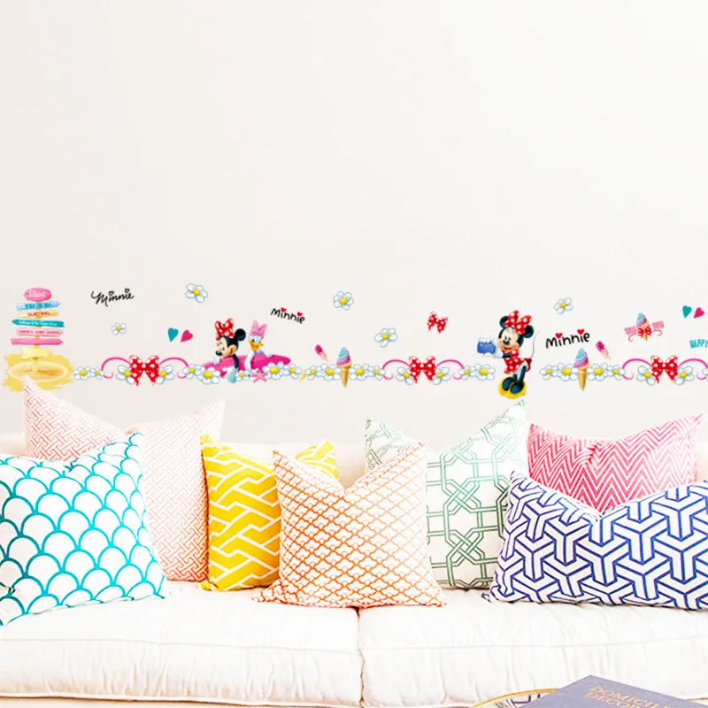 الكرتون ميكي ميني PVC ملصقات جدار ل حضانة كيدز غرفة نافذة خزانة ديكور مطبخ الأطفال جدارية جدار صائق ملصق فني