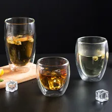 1 шт., стеклянная чашка с двойными стенками, пивная кофейная чашка, креативная термостойкая кружка, чайная стеклянная чашка для виски, стеклянные чашки, посуда для напитков mx4091507