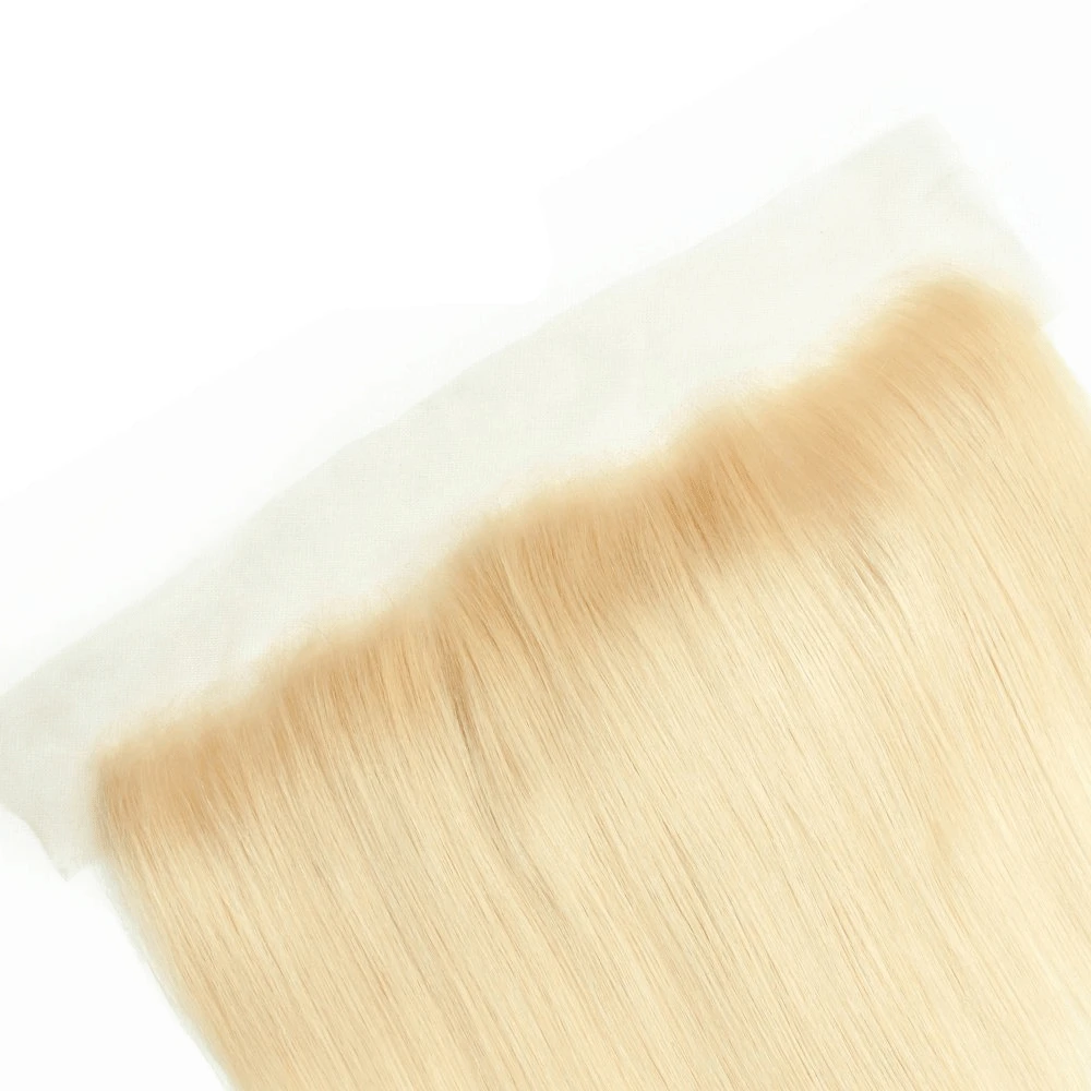 QThair Малайзия прямые 613 блондинка 3 Связки с фронтальным кружевом 100% человеческие волосы плетение пучков с фронтальным для не Реми
