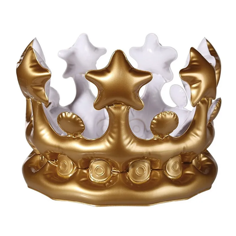 

Prince Princess Inflatable Crown Kids Birthday Halloween Costumes Party Hats DIY Inflated Cosplay Tools Stage Props Supplies