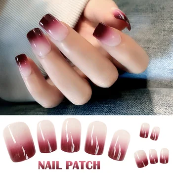 

24 Piece Boxed Gradient Long Fake Nails Finished Nail Patch SK88