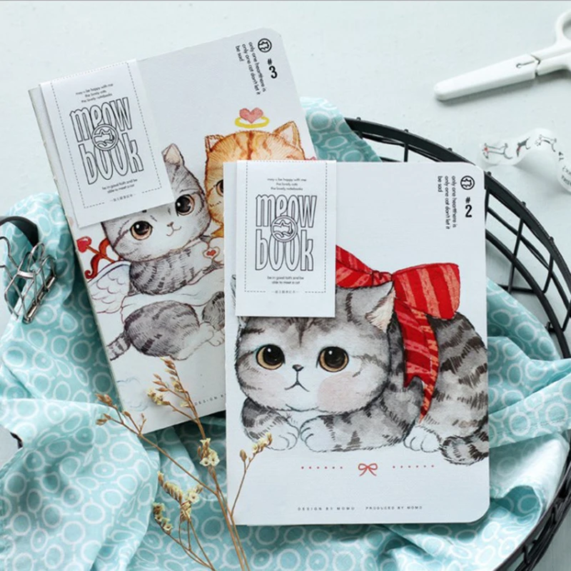 

1 X Creative kawaii cat Notebook Diary Book DIY scratch notebook novelty gift for kids stationery school office supplies
