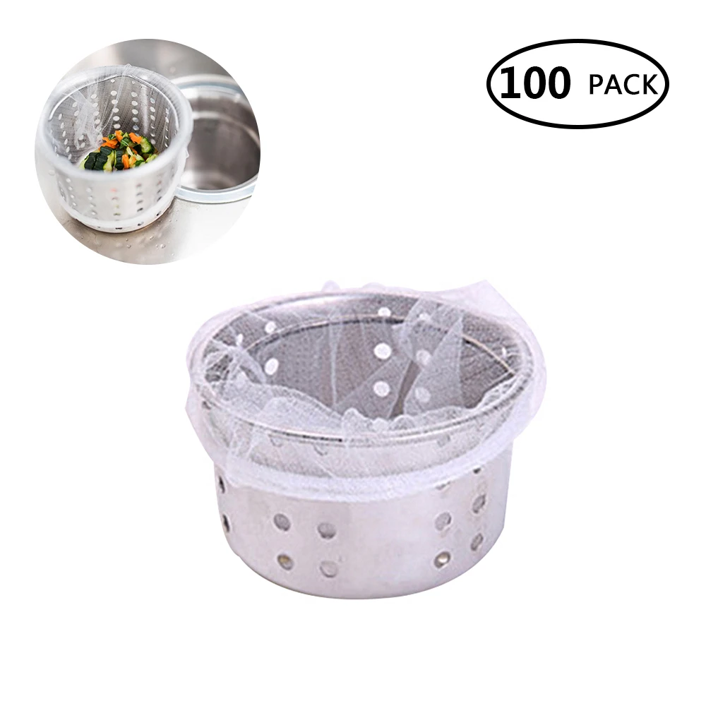 

High Quality 30/100pcs/pack Sink Drain Hole Trash Strainer Mesh Disposable Garbage Bag Bathroom Kitchen Waste Bin Filter