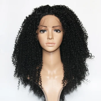 

Fantasy Beauty Synthetic Lace Front Curly Wigs for Black Women Black Kinky Curly Lace Front Wigs With Natural Hair Hairline