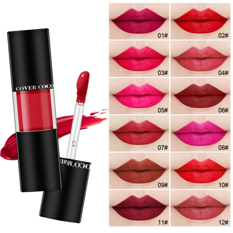 

12 Colors 24Pcs Matte Lipstick Set Waterproof Long Lasting Lip Gloss Nude Rd Velvet Pigment Non-stick Cup Beauty Lip Makeup Kit