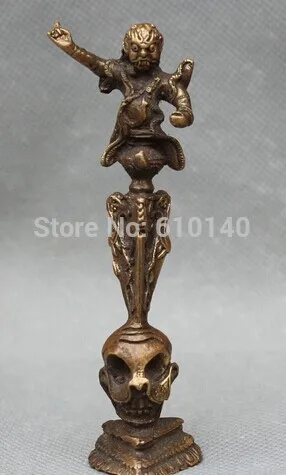 

Tibet Buddhism collection Old Brass Phurba Dagger Vajrapani Chana Dorje Buddha