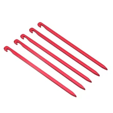 5pcs Aluminum Alloy Tent Pegs Stakes Hook Pin Tent Nail Outdoor Camping Hiking Trip Essential Tool