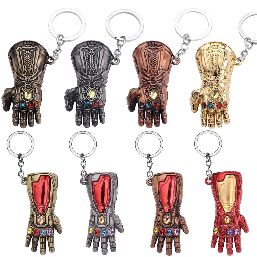 

Metal Avengers 4 Infinity War Thanos Infinite Power Glove Gauntlet Keychain Iron Man Keychains Keyring Cosplay Vintage Chaveiro