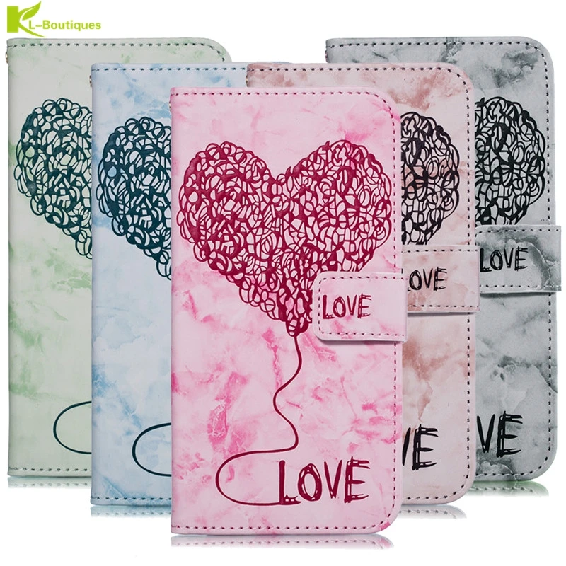 

Honor 9 Lite Phone Etui on For Fundas Huawei Honor9 Lite Capa Huawei P Smart Cartoon Love Marble Flip Leather Wallet Cases Coque