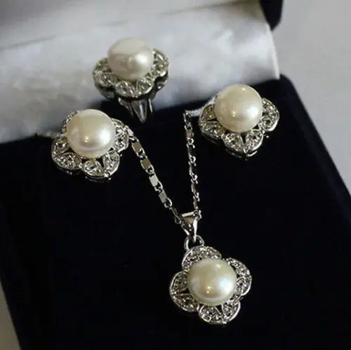 

Hot sale new Style >>>>>beauty white shell Pearl Pendant Necklace Earring ring