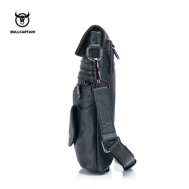 

BULLCAPTAIN 2018 New Brand Quality Assurance Chest Bag Men Clasp Genuine Leather Bags Solid Vintage Messenger Bags for Man