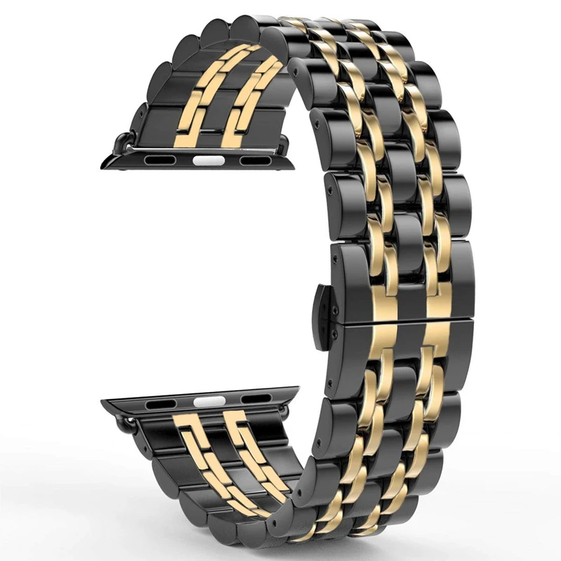 Для Apple Watch Band 44 мм 40 38 42 модный металлический спортивный браслет из нержавеющей