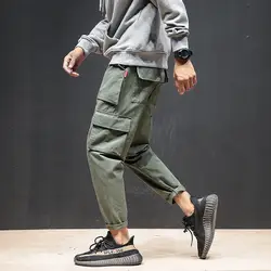 Ropa De Hombre штаны-карго 2018 Broadcloth карманы полная длина свободные брюки повседневные мужские брюки штаны-карго мужские уличная хип-хоп