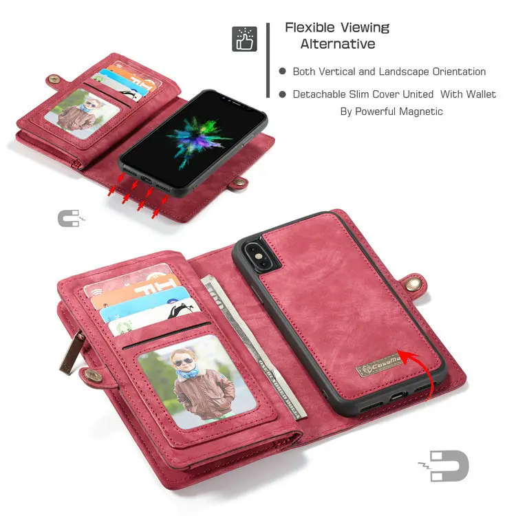 Многофункциональные Чехлы-бумажники, съемный кошелек на молнии, кожаная сумочка, мягкий чехол для телефона samsung S7 S8 S9 Note8 9 Plus Edge