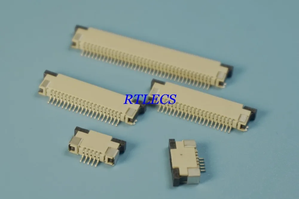 Коннектор FFC FPC 100 мм 5 6 8 9 10 12 14 15 16 18 20 22 24 26 28 30 36 контактов верхний контакт SMT прямой