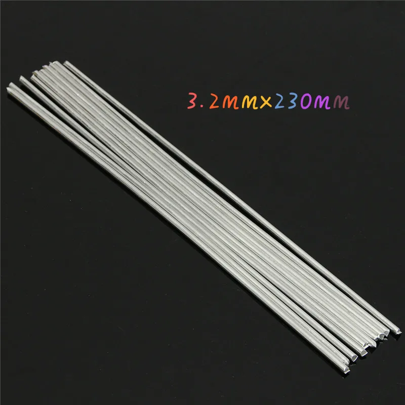JimBon 10pcs 3.2mmx230mm Silver Aluminum Alloy Welding Rod Low
