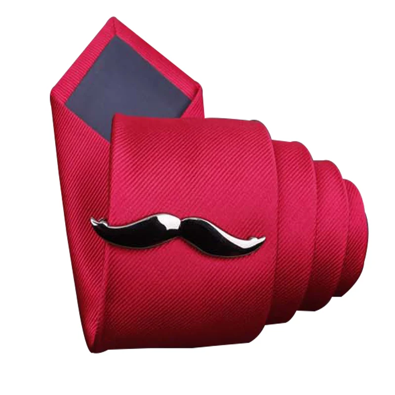 KBAP Mens Novelty Metal Tie Clips Unique Mustache Tie Bar Clip Necktie Clasp Pins Gifts for Men