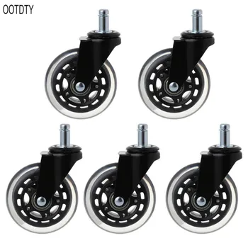 

OOTDTY 5Pcs 11x22mm Office Chair Wheels Wivel Rubber Caster Wheel Safe Rolling Caster Replacements For Home Furniture