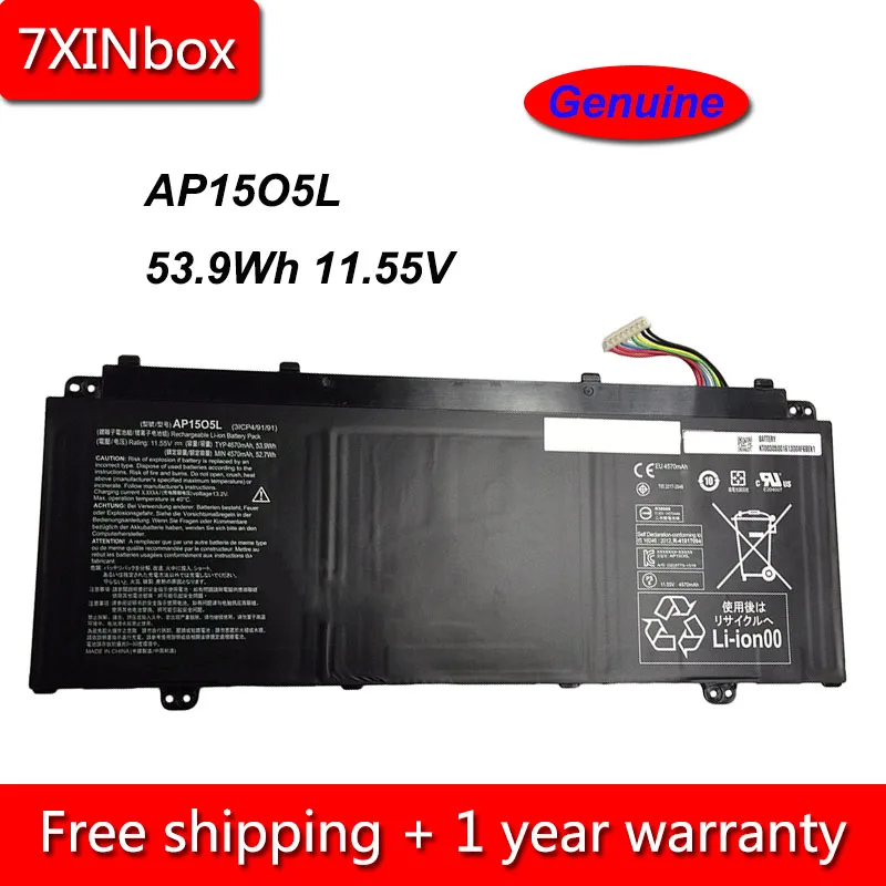 7XINbox 53.9Wh 11 55 V подлинный AP15O5L AP1503K AP15O3K Аккумулятор для ноутбука Acer Aspire S 13 Φ R13 |