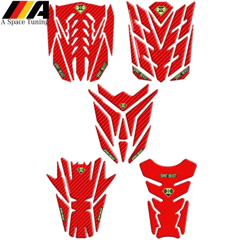 

Gas Fuel Tank Pad Protector Motorcycle Decal 3D Red Fishbone Sticker Accessories Cover For Yamaha Suzuki Honda Kawasaki Harley
