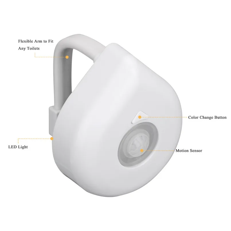 Toilet Night Light Body Sensing Automatic LED Motion Sensor Night Lamp Toilet Bowl Bathroom Light #2y30 (7)