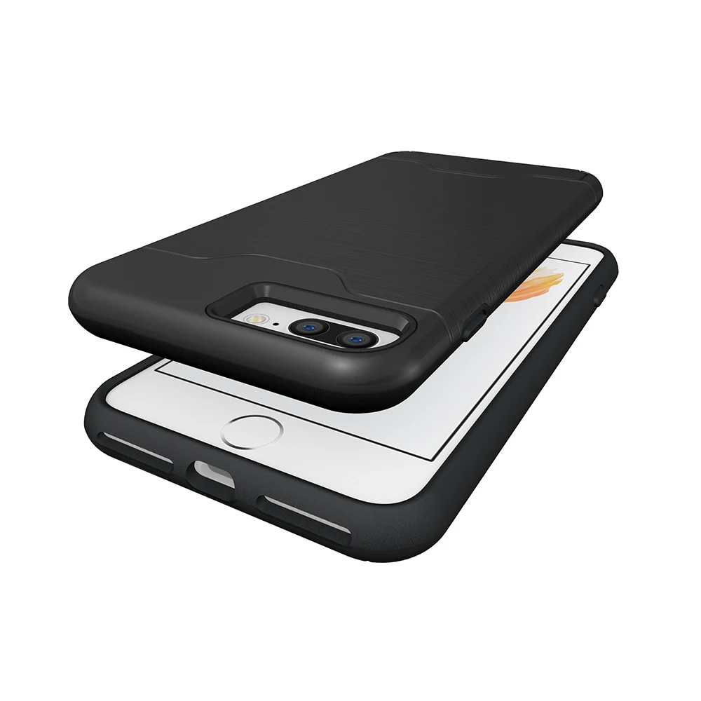 Hard card Case For iphone 7Plus 8 X  Brushed Armor Silicone Rubber Hard Phone Case For Samsung Galaxy S8plus S9 Cover Back Capa (17)