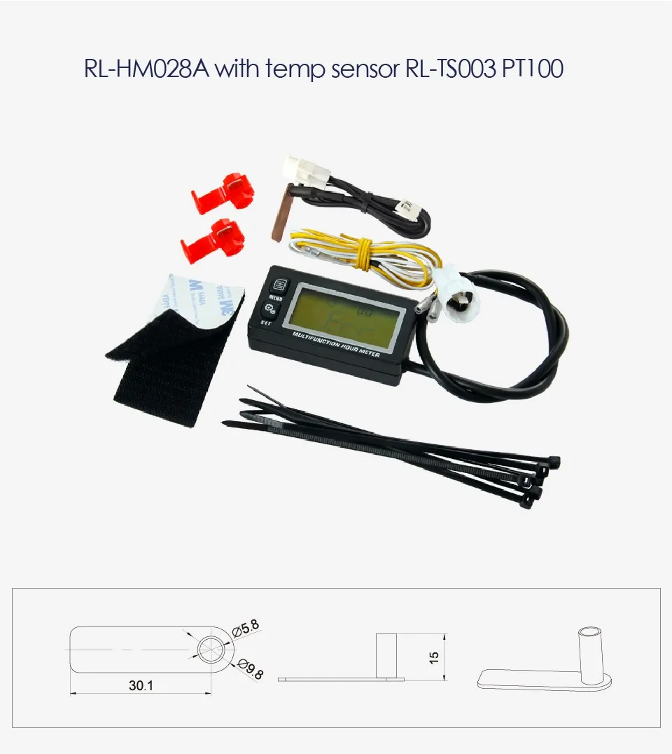 RL-HM028A TS003 PT100-20+ 300 Температура термометр Тахометр счетчика для мотоцикл, снегоход картинг морской катер ATV